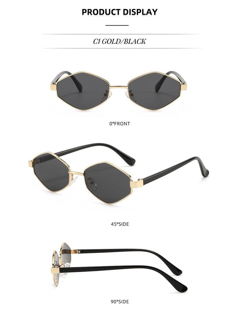 High-End Cross-Border Diamond Metal Sunglasses - Trendy Runway Style with UV Protection