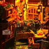 Moin Moin Dollhouse Miniature DIY Kit with LED Light Retro Book Design for Beginners