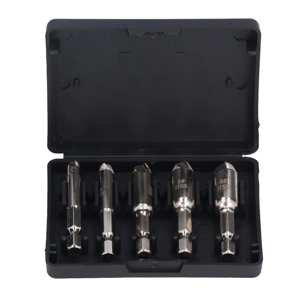 5PcsSet Screw Extractor High Speed Steel Nickel Plated Bolts Remover for Broken Screws