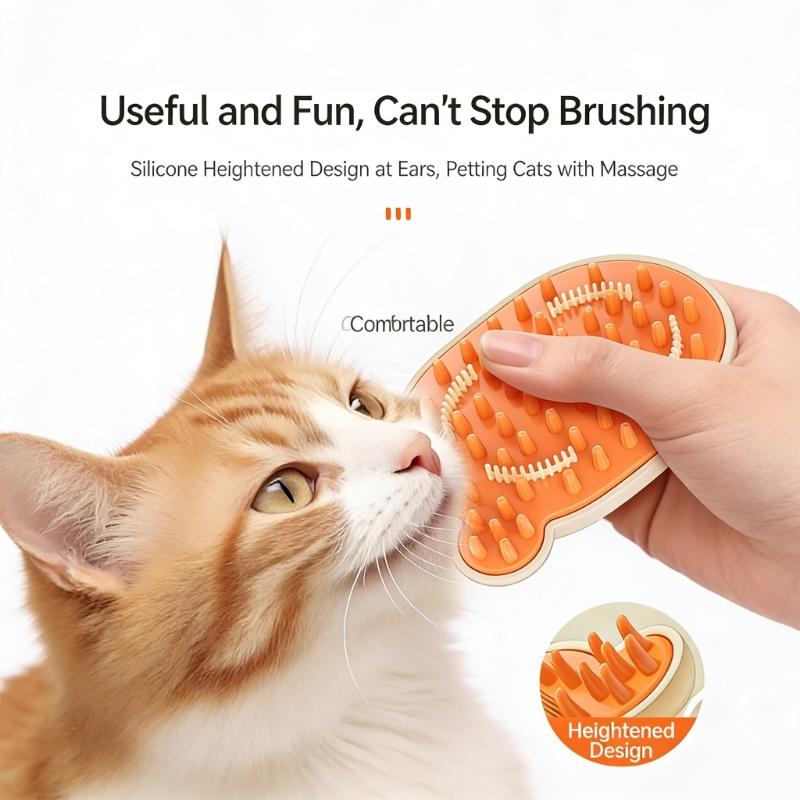 Portable Rechargeable Pet Hair Brush Gentle Soothing Steams Technology for Various Coat Type