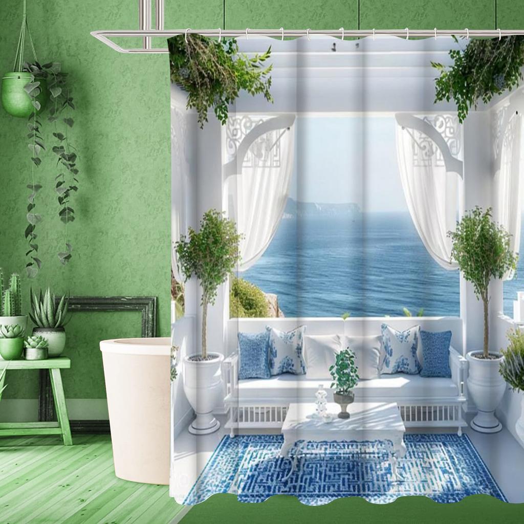 Screen Scenery Bathing Curtain  Bathroom Shower Curtain Waterproof With 12 Hooks Home Deco Free Ship