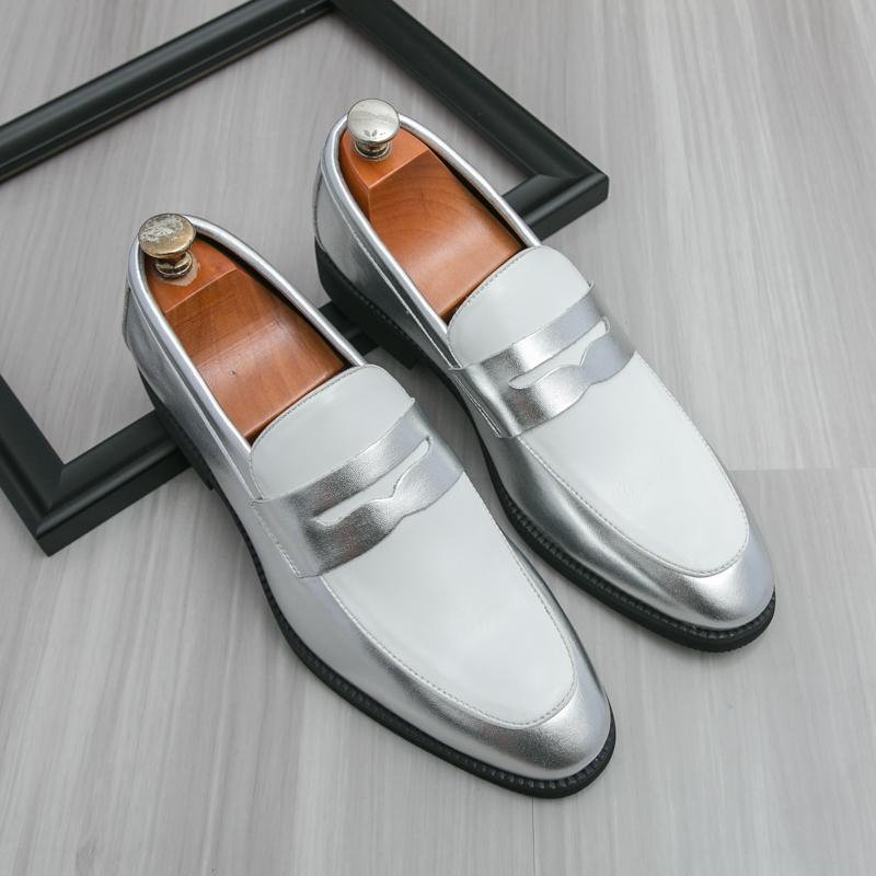 Fashion 2025 Spring New Men's Comfortable Soft Soled Open Laughing Loafers Fashion Brand Color Blocked Breathable Casual Leather Shoes