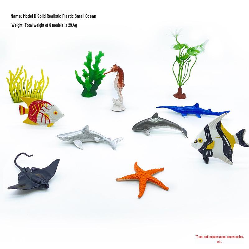 56 Мини-игрушек Морские Животные: Акулы, Дельфины, Черепахи, Морские коньки, Осьминоги и Другие