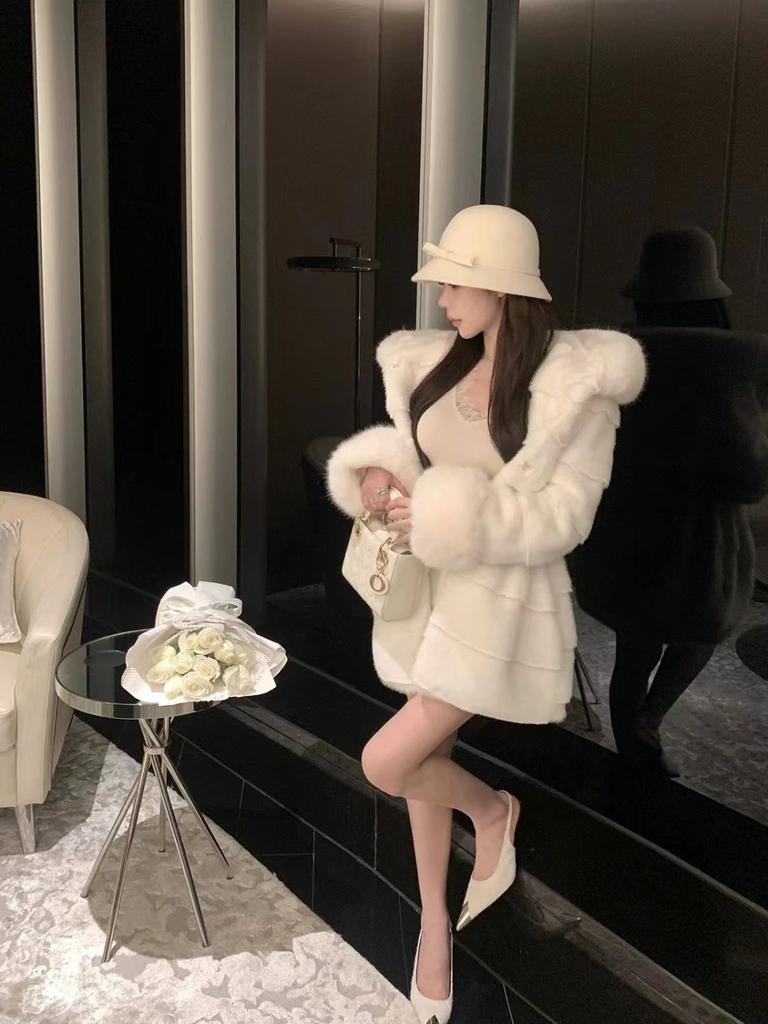 Iarnă nou palton gros din imitație ușoară de blană de vulpe palton lung auriu pentru femei palton de bumbac