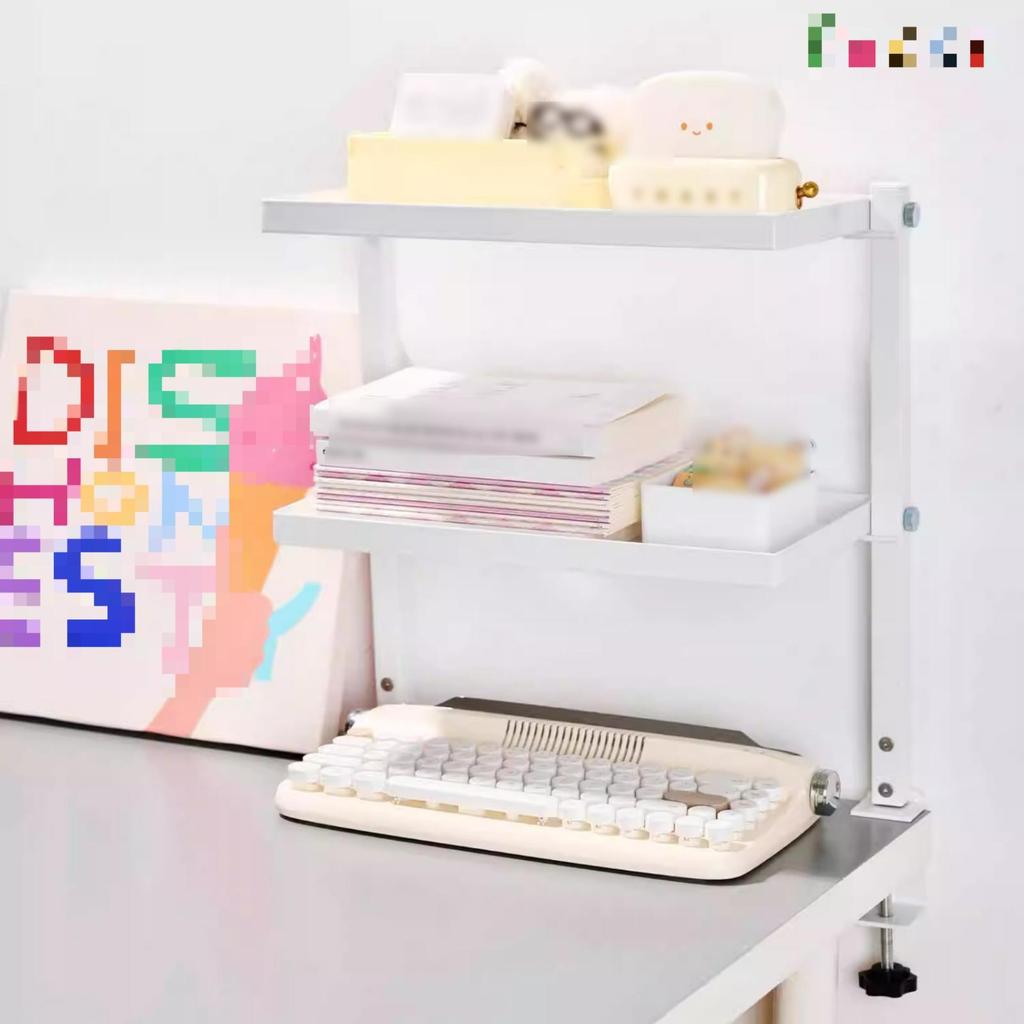 Desktop Storage Rack Perforated Clamp-on Desk Space Saving
