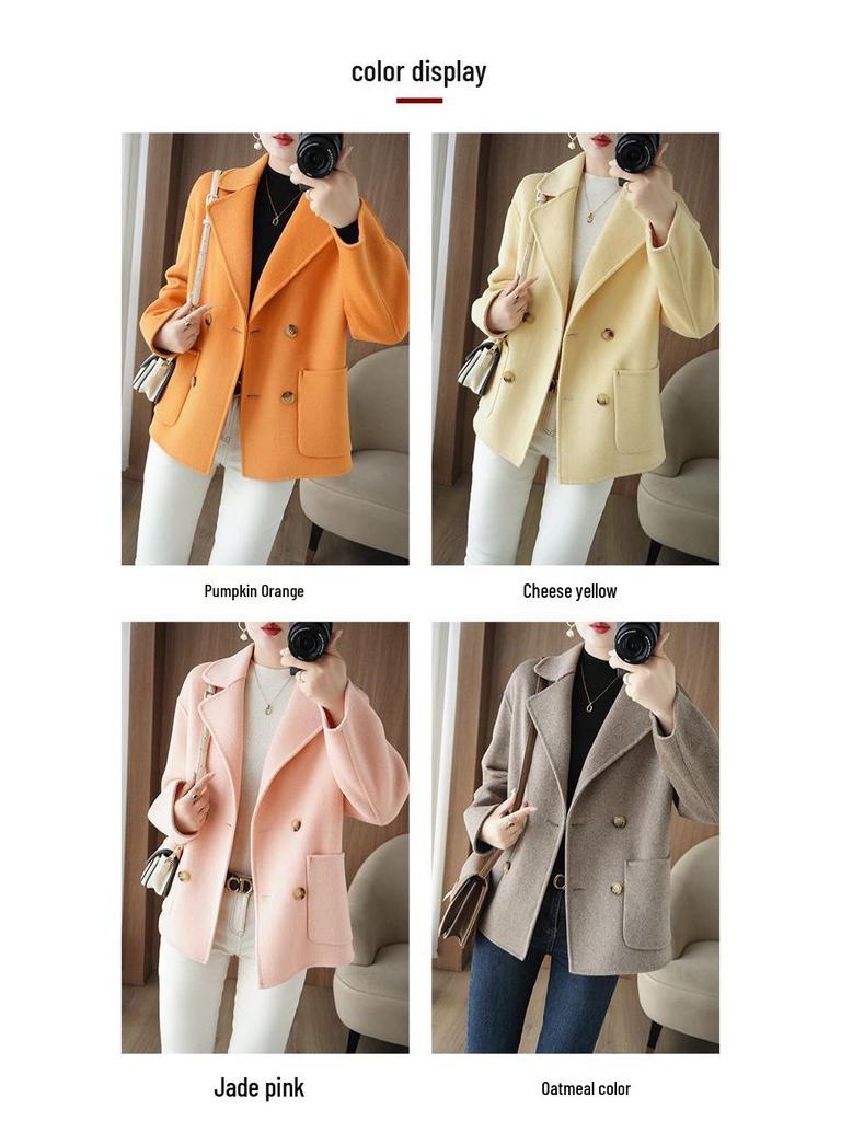 Petite Wool Double-Faced Short Coat - Loose, Chic Style