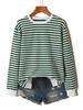 New Striped Christmas Style Women's Long Sleeve European/American Loose Hoodie