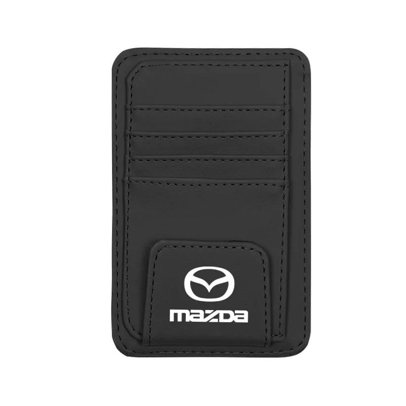 2025 Heiße PU-Leder Auto Sonnenblenden Organizer Box Brillenclip Kartenhalter Für Mazda 2 3 6 5 Atenza CX30 CX90 CX60 CX50 MX30 CX3 C