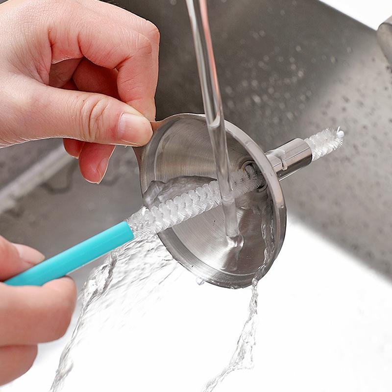 2 Piezas Cepillo de Limpieza Multifuncional Cepillos para Botellas de Paja Limpiador Alambre de Acero Lavar Pajitas para Beber Cepillo para Biberones