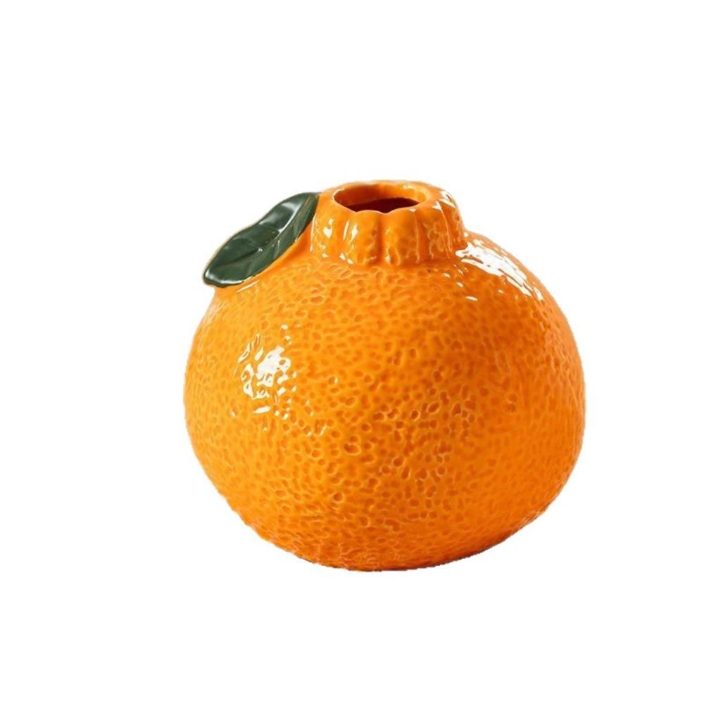 Ceramic Hydroponic Vase Decorative Flower Holder Modern Simulated Orange Vase  Tabletop Decor оранжевый