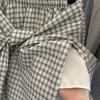 Korean Style Casual Sporty Versatile Tie Waist Plaid Skirt Summer Hot Girl Style Irregular Design Women's Skirt