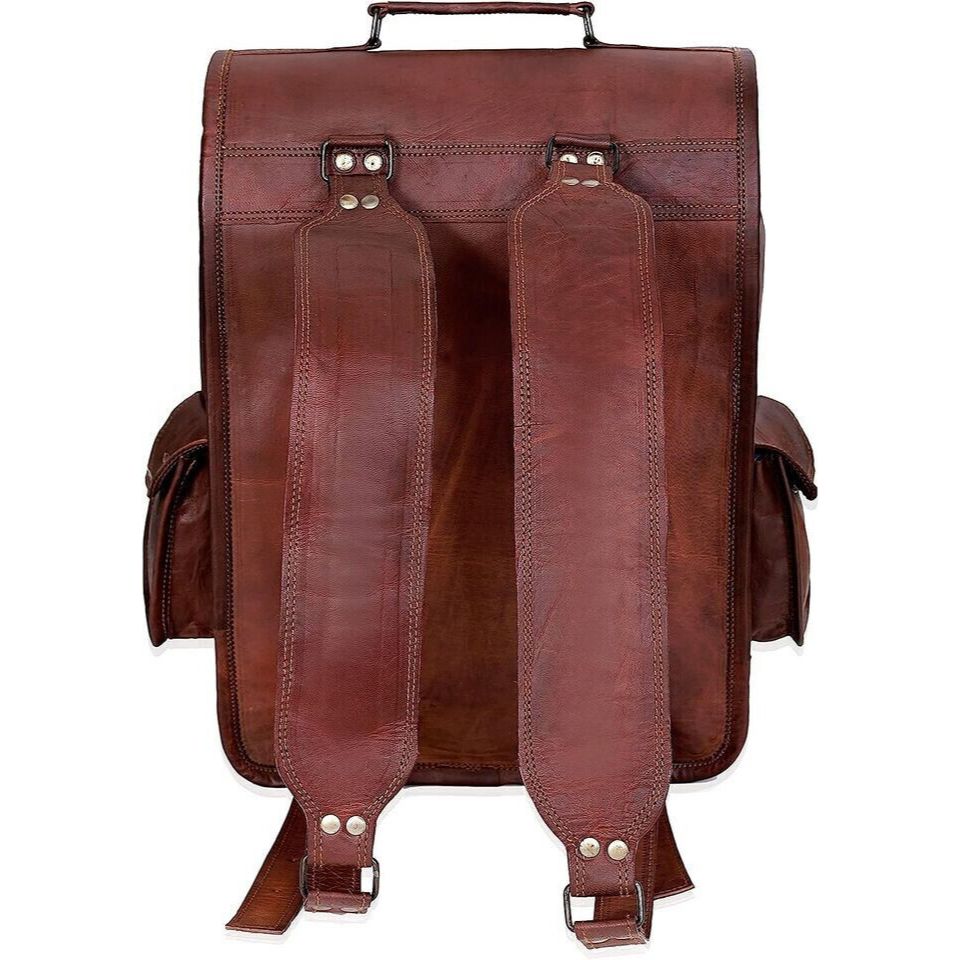 Reiseryggsekk ekte geitskinn stor vintage ryggsekk for menn Laptop treningsveske