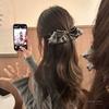 New Vintage Korean Bow Hair Clips for Women Girl Elegant Retro Ladies' Plaid Skirt Hem Bow Hair Clip