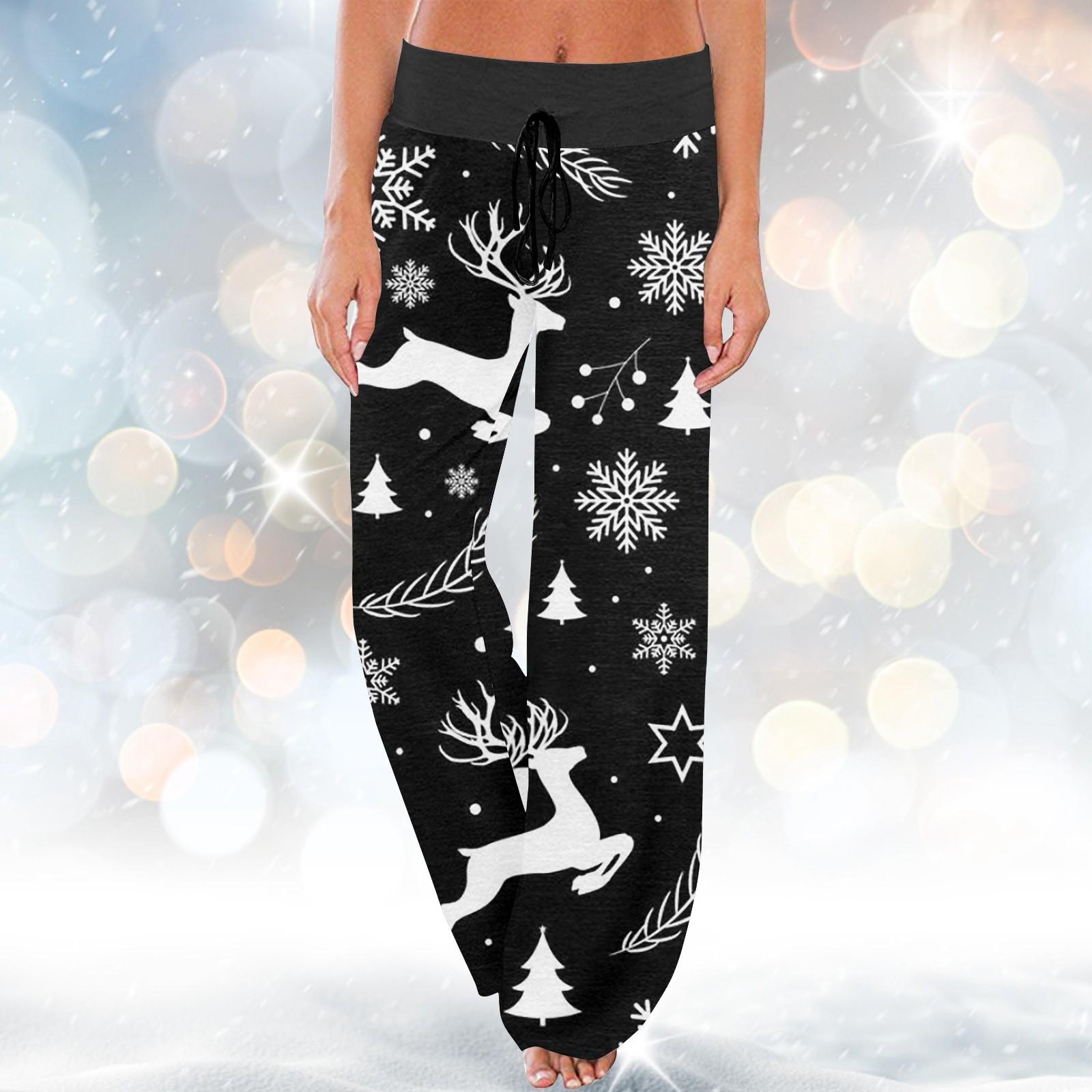 

Женские удобные пижамные штаны с карманами на Хэллоуин и принтом на шнуровке, широкие брюки XL винный