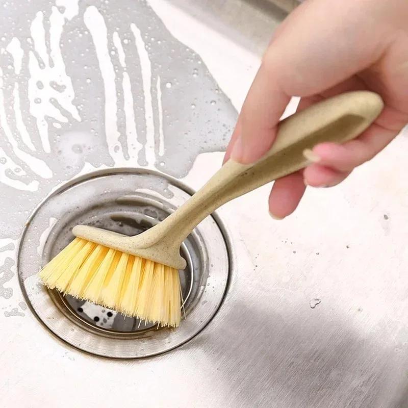 Cleaning Brush Household Decontamination Pot Washing Dishwashing Brush Hanging Sink Stove Long Handle Cleaning Tools