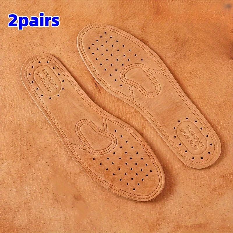 

4шт (2 пары) Кожаные стельки с дышащим влагоотводящим дизайном против запаха, Мужская дезодорирующая обувь для бизнеса и формальной носки, Комфортная амортизация 43