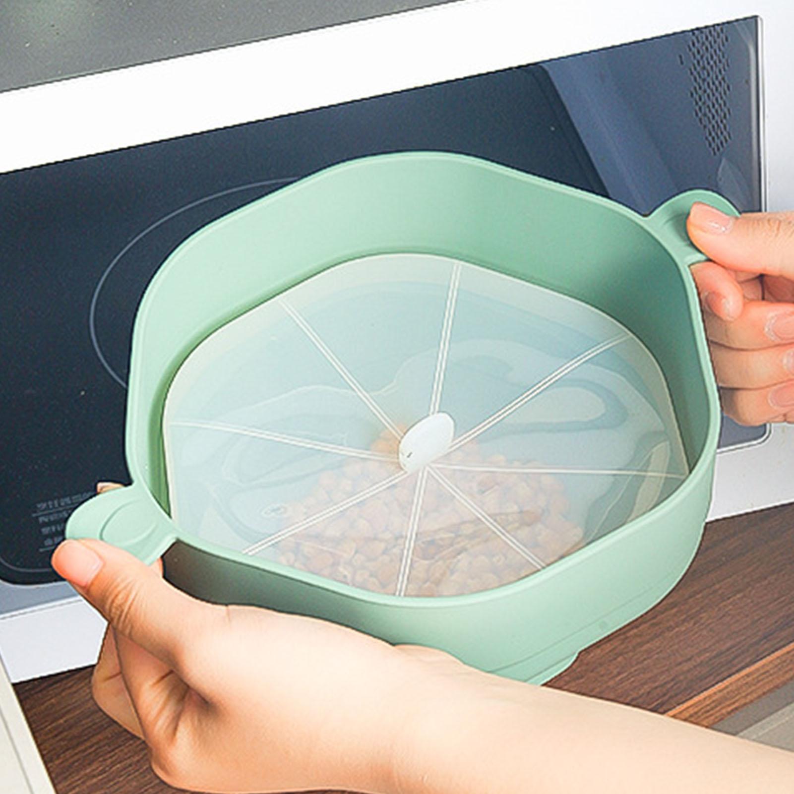 Silicone Popcorn Bucket with Handle Foldable Large Capacity Heat Resistant Microwave Popcorn Maker