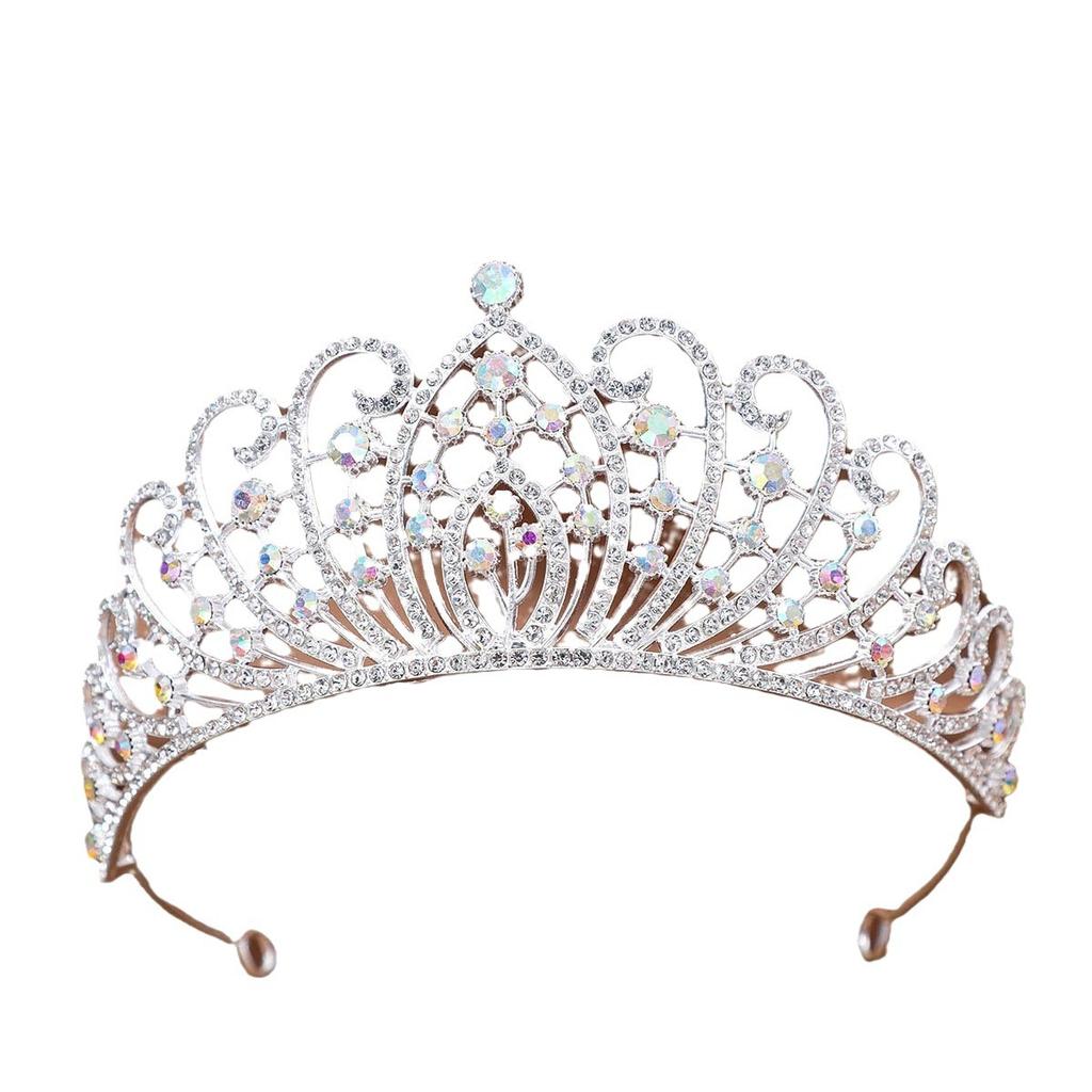 European and American Crown Princess Headwear Wedding Water Diamond Alloy Hair Accessory Full Diamond Crown Makeup Styling Updo Accessory
