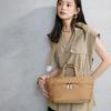 [Breath TOPKAPI] [Water-Repellent] Matte Nylon Mini Tote Bag with Shoulder Strap (Beige)