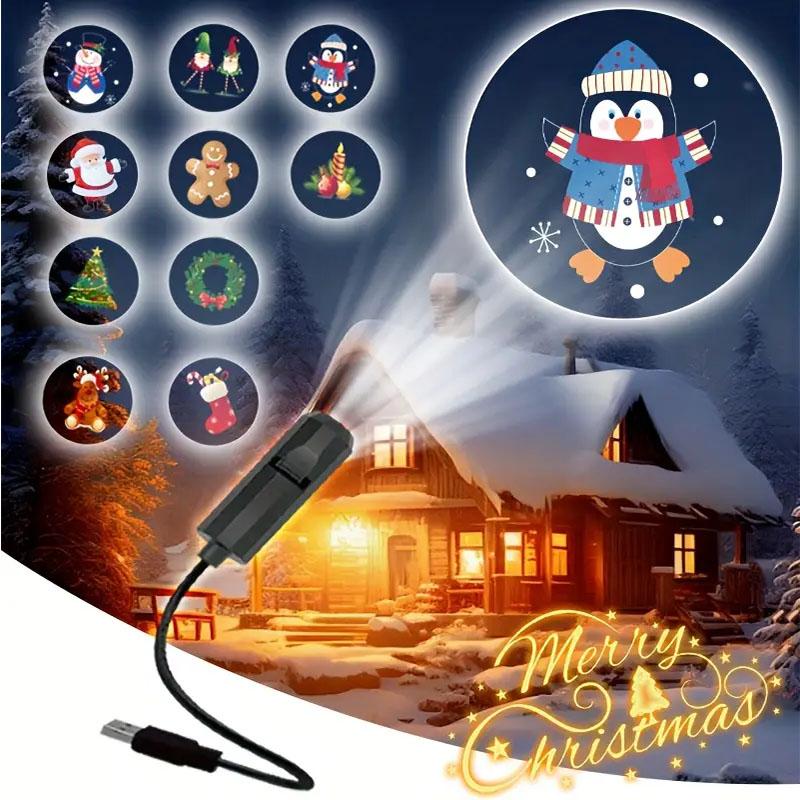 1-4PCS LED Projector Night Light with Waterproof for Halloween and Christmas Bedroom Garden Party Decoration