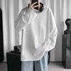 Men T-shirt Long Sleeve O Neck Solid Color Loose Pullover Warm Soft Plus Size Men Spring Top for School
