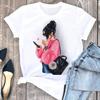 Fashion Flower Girl Graphic Print T Shirt Women Unisex Casual Crew Neck T Shirt Short Sleeve T Shirt Unisex