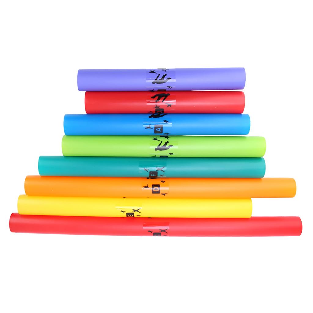 8pcs Orff Percussion Instrument Plastic Sound Tube Color Octave Tube Kit Kids Musical Toy