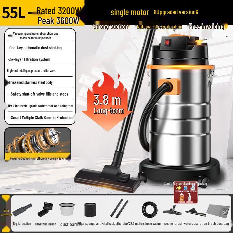 High-Power Industrial Carpet Vacuum Cleaner with Strong Suction and Water Capacity