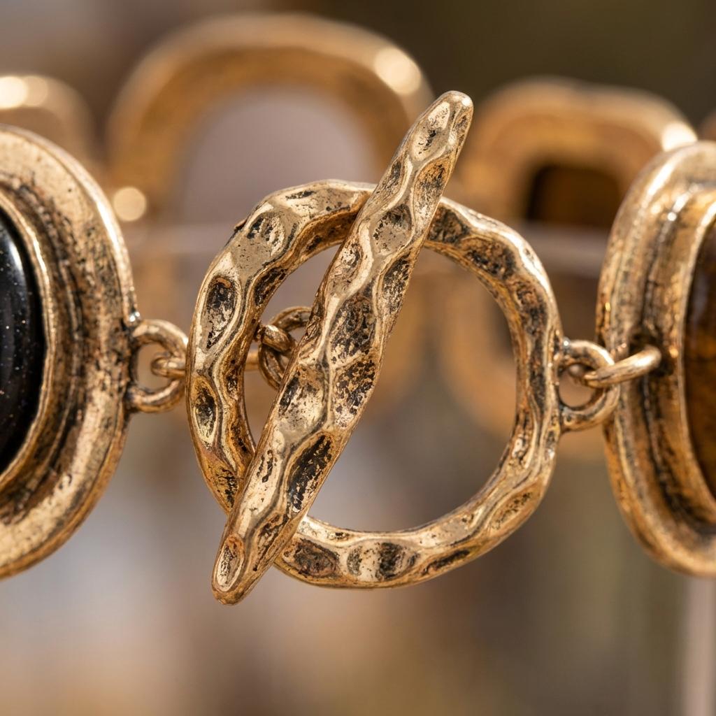 Bohemian Handmade Resin Stones Bracelets for Women Punk Vintage Metal Gold Plated Irregular Bracelet Daily Wear Party Jewelry