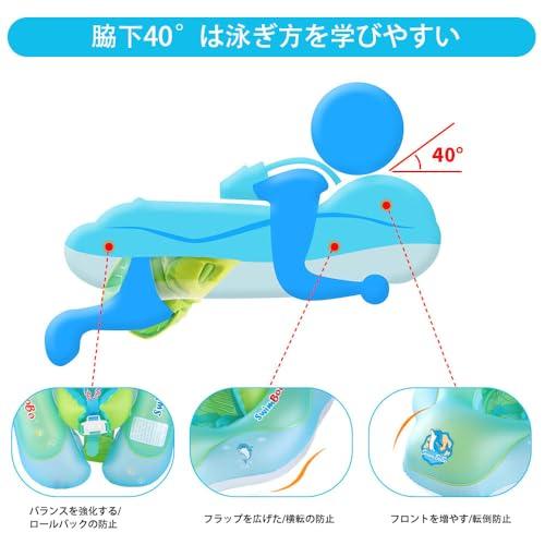 Baby Inflatable Ring, Baby Boat, Float with Footholes, SPF50+, Removable Sunshade, Swimming Aid, Sunscreen, for Swimming, Beach, Summer Activities, Ou