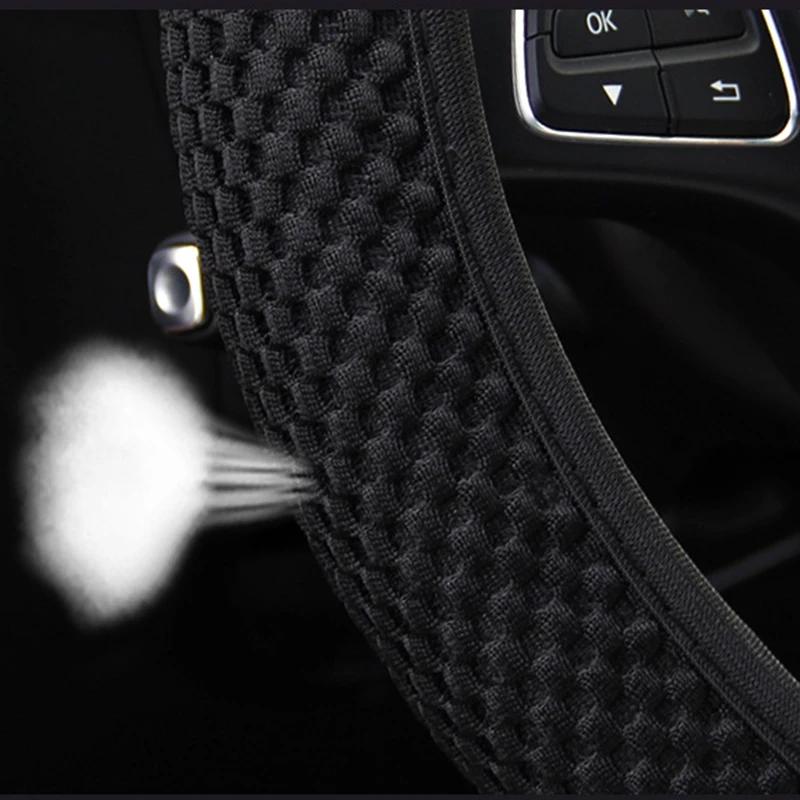 Car Universal Steering Wheel Cover Anti Slip Round/D Shape All Seasons Breathable 38mm Automobile Steering Wheel Cover Men Women