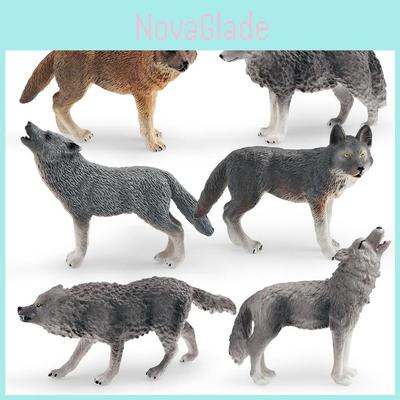 Gray Wolf Walking Pvc Model Toy For Childrens Learning And Gift Use