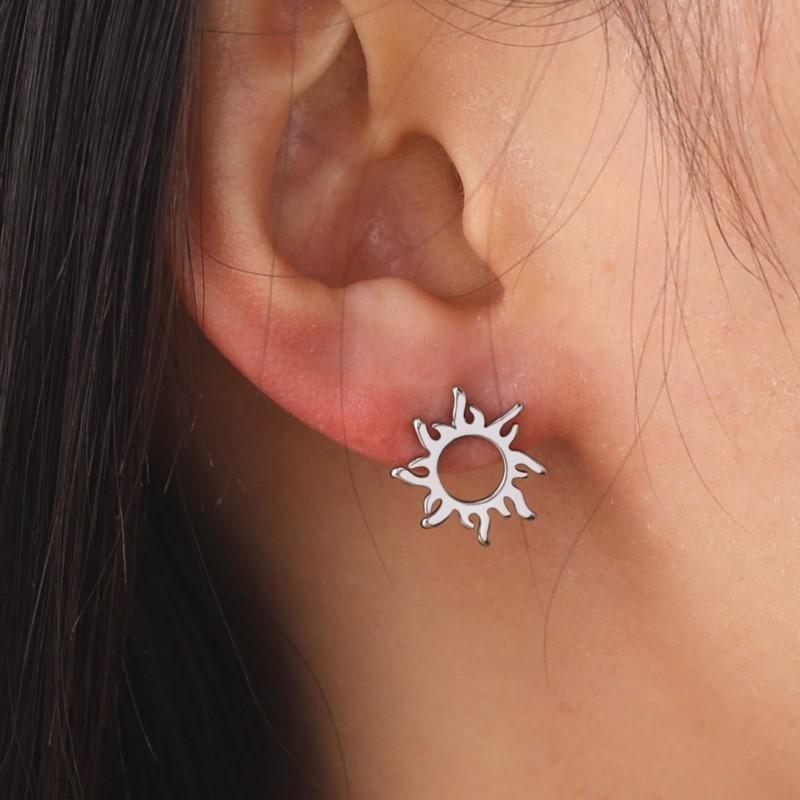 316L Stainless Steel Sun Totem Stud Earrings for Women Classic Earring Jewelry Gifts