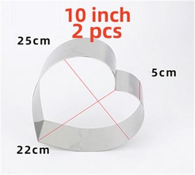 2 pcs set 4 5 6 7 8 9 10 12 14 inches 5cm Height 304 Stainless Steel Heart shape Mousse Ring Cake Mold Tiramisu DIY baking tool