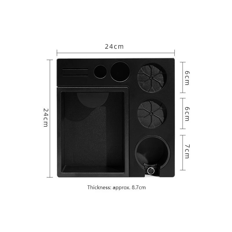 

JUSTINLAU Станция для темперирования кофе Подставка-держатель для портафильтра с нок-боксом Многофункциональный бокс для хранения кофейных инструментов Аксессуар для эспрессо чёрный