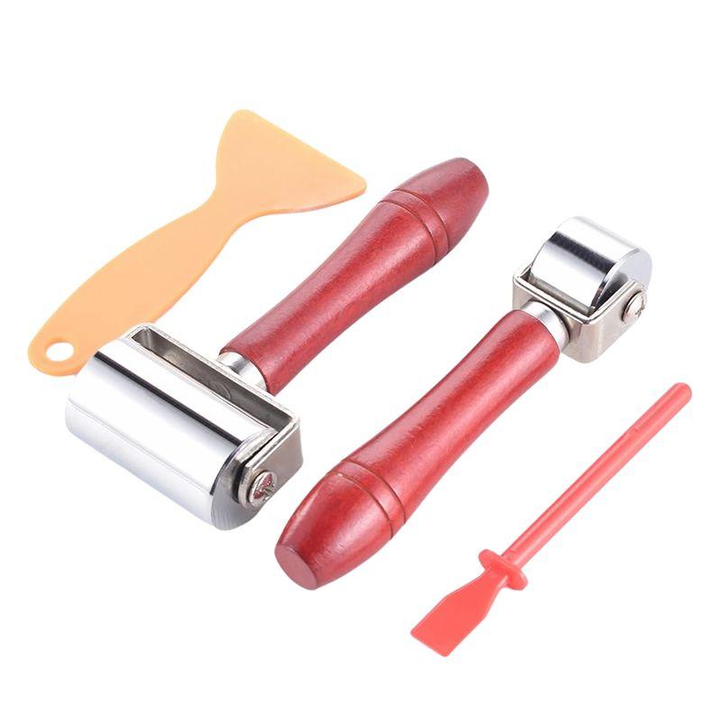 

A84E-Leather Press Edge Roller Leather Glue Laminating Roller With Scraper (2.36 Inch +1 Inch) красный