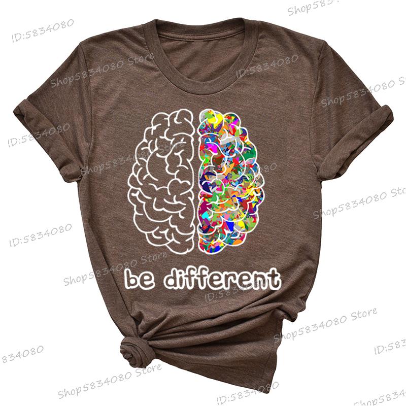 Autism Awareness Day Essential Tshirt Autist Brain Be Different Graphic T Shirts Autism Awareness Crew Neck Short Sleeve Tshirt