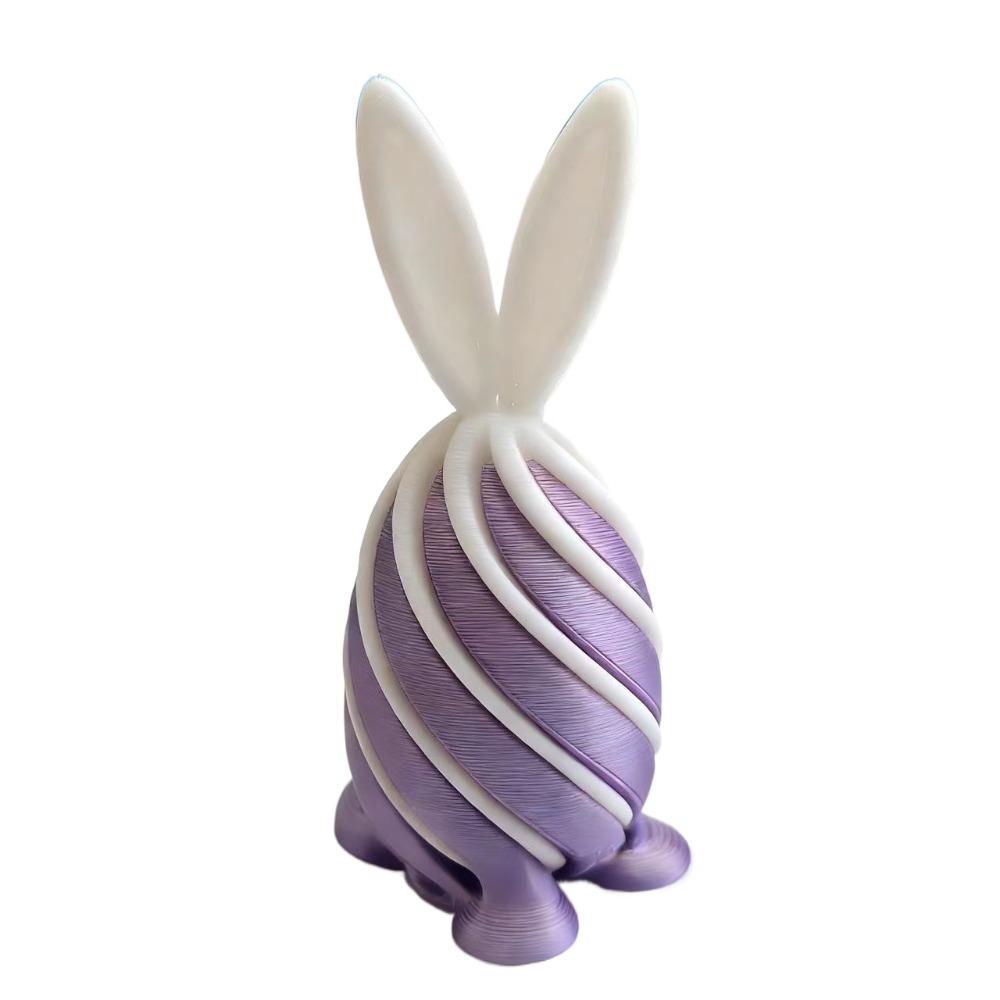Spiral Cone 3D Printed Easter Bunny Decompression Easter Basket Stuffers Rotating Rabbit Egg Colorful Ornaments