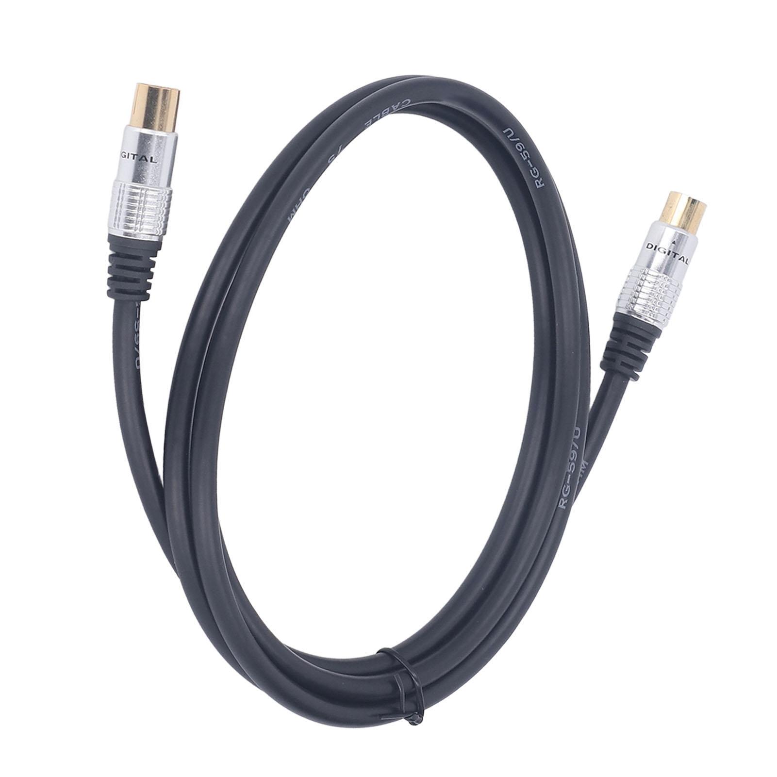 

Коаксиальный кабель 5 футов Тройное экранирование 9,5 мм Штекер-Гнездо RG59U Коаксиальный ТВ-кабель для спутниковых ресиверов