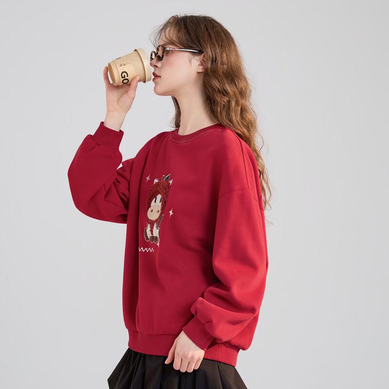 TonLion Women's Cartoon Print Round Neck Sweatshirt