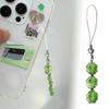Handmade Beaded Phone Chain Crystal Four Leaf Clovers Cellphone Charm Colorful Keyring Pendant Bag Accessory for Bag Key