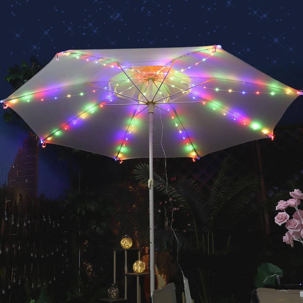 Luci LED per Ombrellone Luci Stringa LED in Pelle Decorazione Festiva Luci Colorate Luci Stringa per Tenda