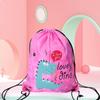 Dinosaur Children's Swimming Bag Waterproof Sports Drawstring Pouch Portable Pool Beach Dinosaur Children's Swimming Storage Bag