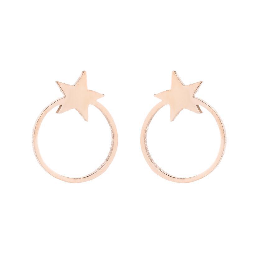 Stainless Steel Hip-Hop Punk Smiley Face & Cupid Angel Earrings