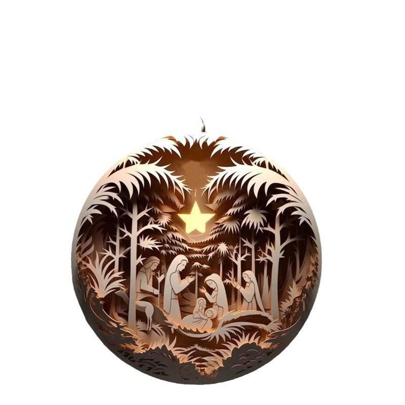 Jesus Acrylic Intricate Birth Scene Car Hanging Decor For A Vintage Christmas Touch