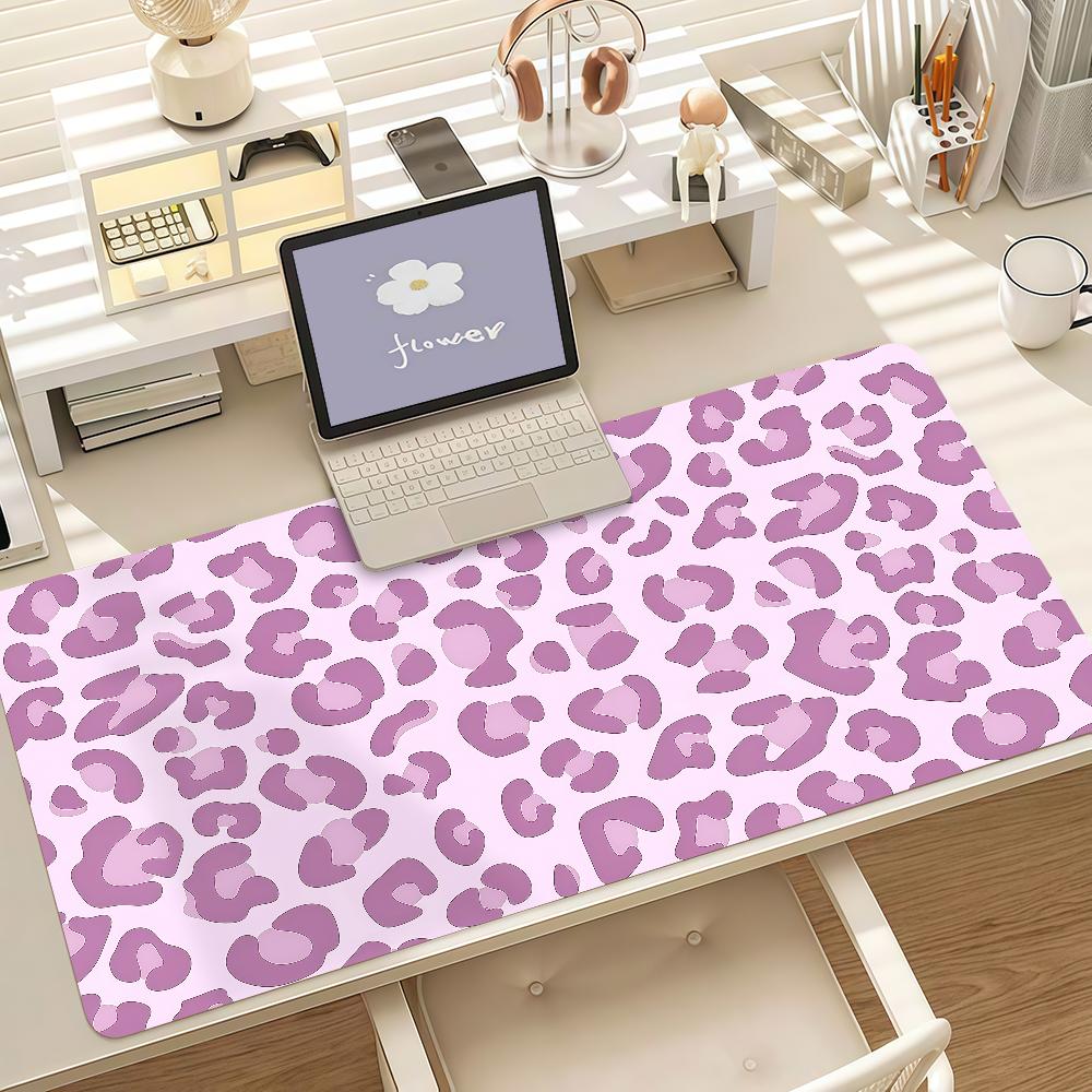 Tappetino per Mouse Stampa Leopardata alla Moda Bordo in Gomma Antiscivolo Bloccato Spesso Tappetino da Scrivania per Laptop da Gioco