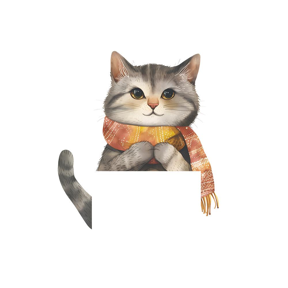 Fun-kg65 Painted Kitten Switch Paste Children's Bedroom Home Beautification Wall Stickers Self-adhesive