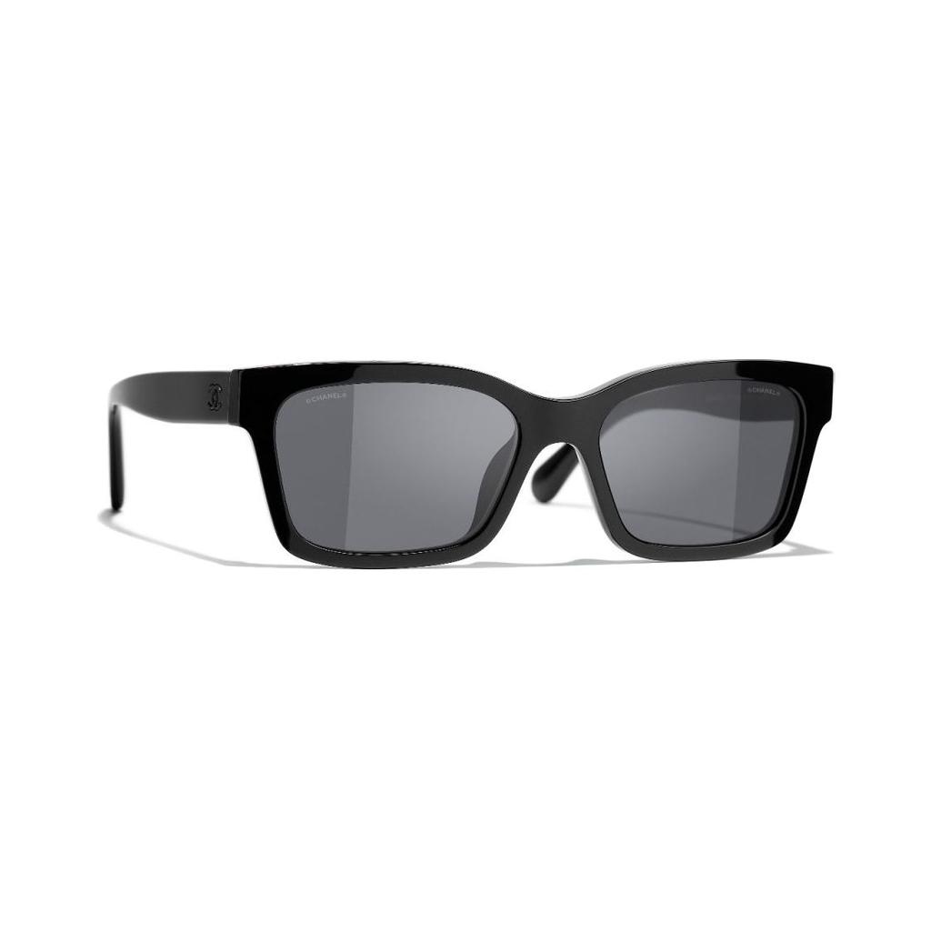 Chanel Letter Decoration Irregular Shape Sunglasses Unisex Sunglasses Black CH5417-1711S4