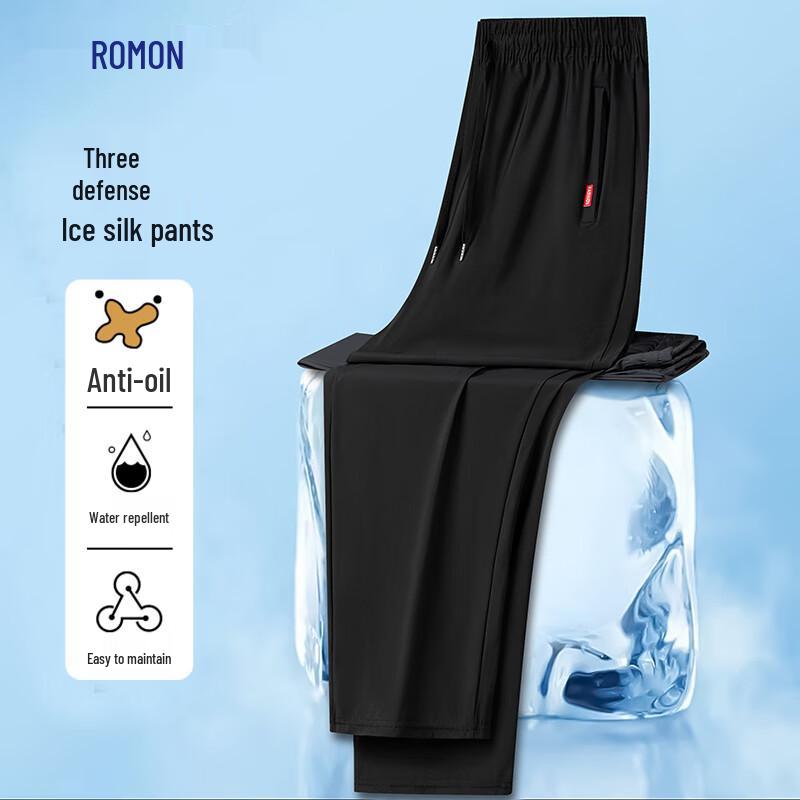 

Luomeng Men s Ice Silk Three-Proof Casual Straight-Leg Pants L