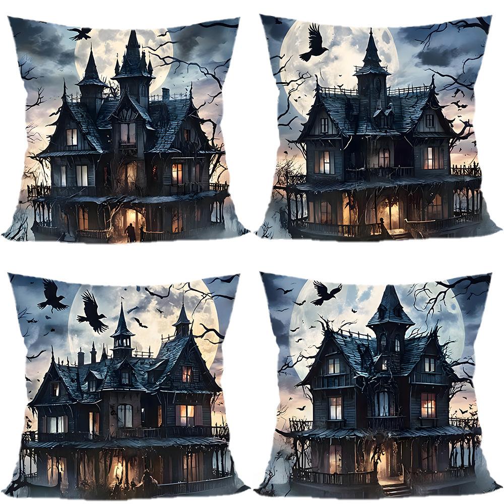Halloween Pillowcase Pumpkin Skull Funny Ghost Cushion Cover Sofa Living Room Decoration Pillow